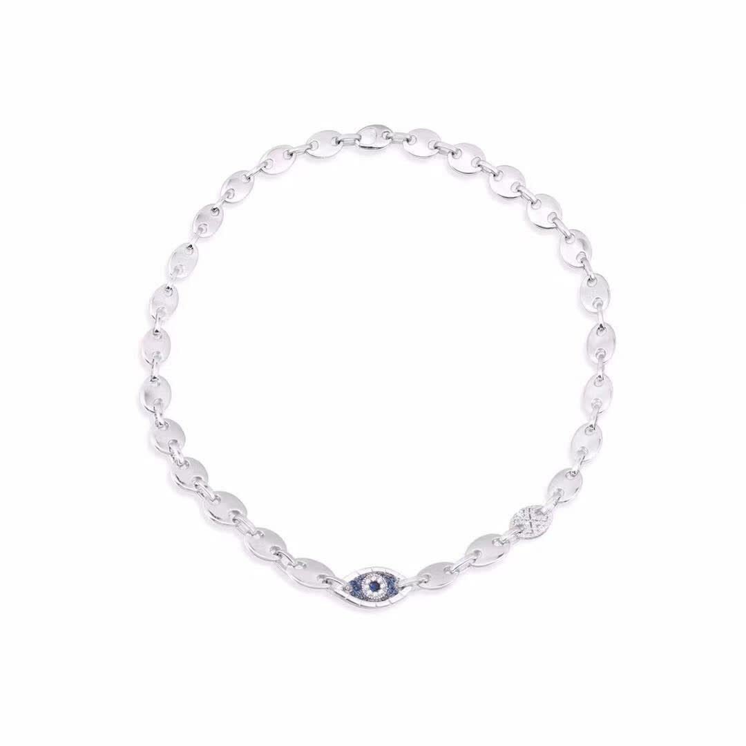 APM Monaco Silver Evil Eye Necklace